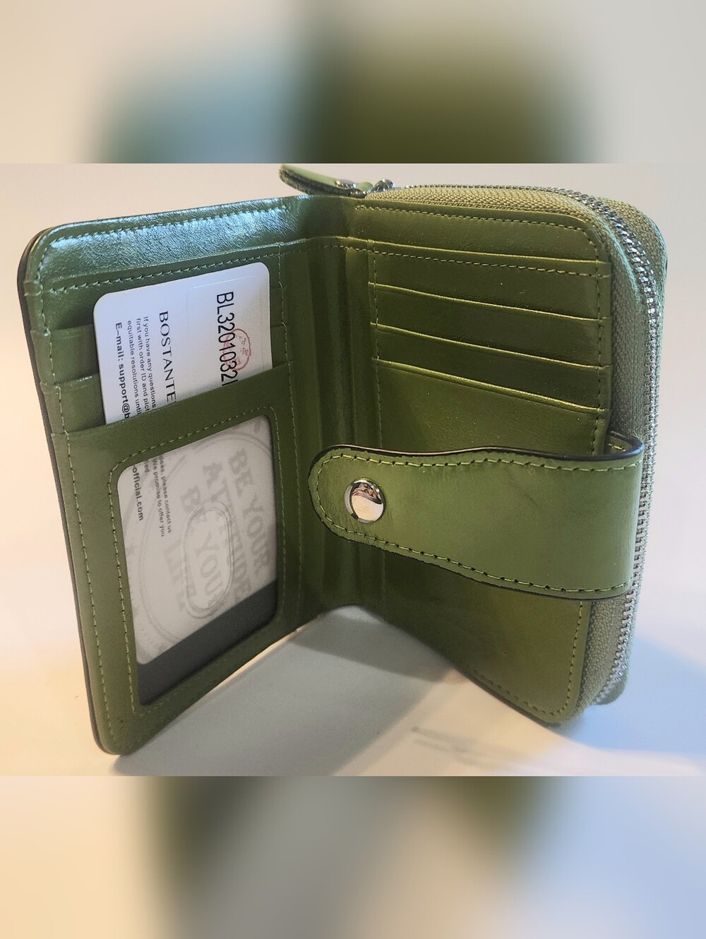 Bostanten RFID Leather Wallet Green - Picture 2 of 5